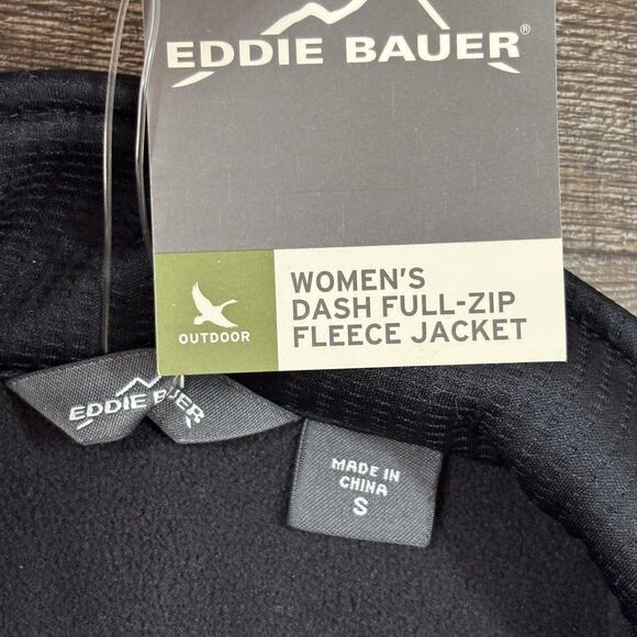 Eddie Bauer Dash Full Zip Fleece Jacket Women's Small Black Pockets NWT - Picture 6 of 8